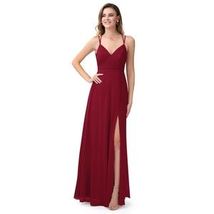 NWT Azazie Aubrey Dress in Burgundy